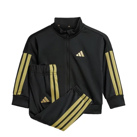 adidas Unisex - Bimbi 0-24 Essentials Climacool Track Suit, Black/Gold Metallic, 9-12