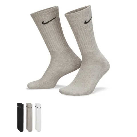 NIKE 3ppk Value Cotton Crew-smlx, Calze Uomo, Carbon Heather/White/Black, XL