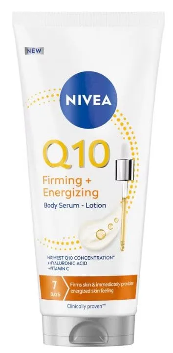 Nivea Q10 Sierum Lozione Corpo Rassodante + Energizzante (200 ml), Crema Idratante 72h