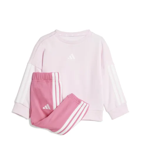 adidas Unisex - Bimbi 0-24 Essentials Jogger Track Suit, Clear Pink/White/White, 3-4 Years