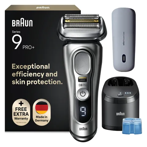 Braun Series 9 Pro, Rasoio Elettrico Barba Custodia da Viaggio, Batteria Litio Ion, 100%