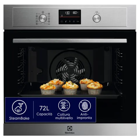 Electrolux EOD4P46TX Serie 600 Forno a Vapore SteamBake da Incasso, 72 L, Multifunzione
