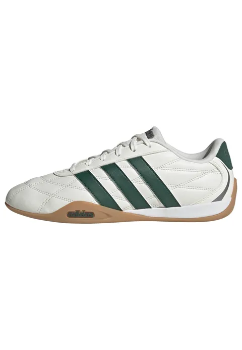 adidas Uomo Adipista Shoes, Core White/Collegiate Green/Gum 3, 37 1/3 EU