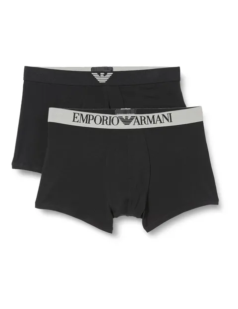 Emporio Armani Boxer Uomo, Nero/Nero, XL