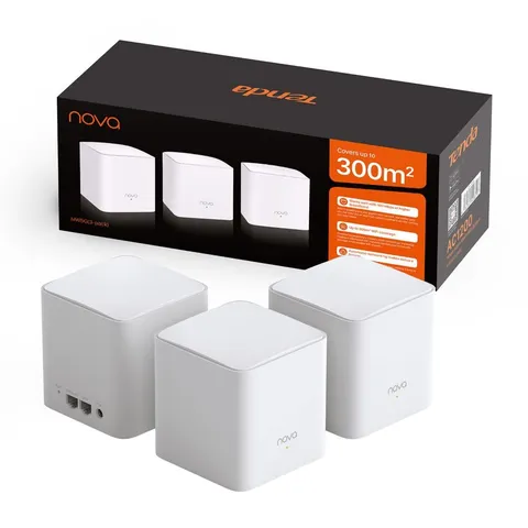 Tenda Nova MW5G Sistema WiFi Mesh, Dual Band AC1200 con Copertura Fino a 350 ㎡, 2 Porte
