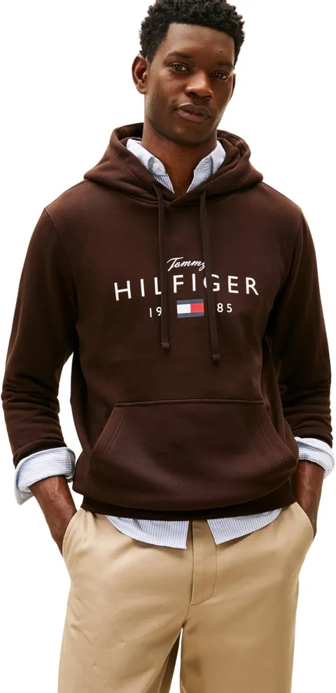 Tommy Hilfiger Felpa con Cappuccio da Uomo Brand Love Big Hilfiger MW0MW41427, Marrone