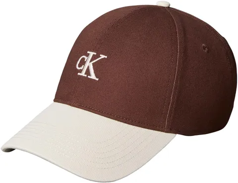 Calvin Klein Uomo Cappellino Colorblock Baseball con Visiera Arrotondata, Marrone