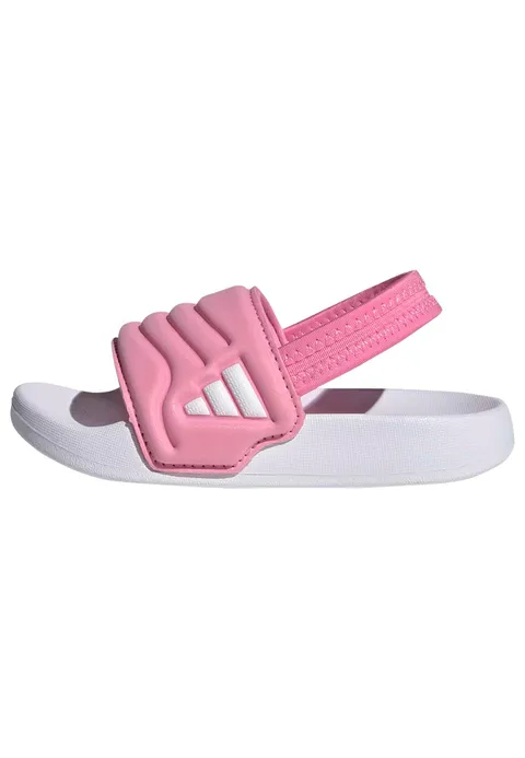 adidas Unisex - Bimbi 0-24 Adilette Estrap 2.0 Slides Infants Sandal, Bliss Pink/Ftwr