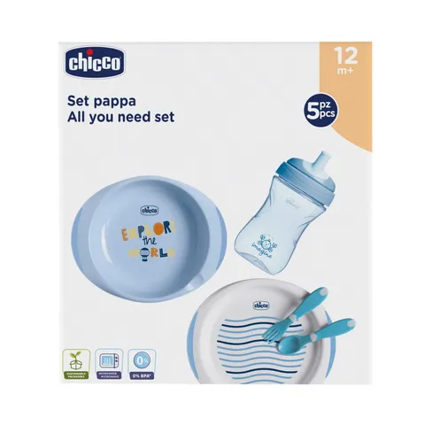 Chicco Set Pappa 12M+ (tazza, piatti, posate)
