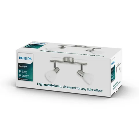 Philips Burlap Lampada Faretti 2 Luci Orientabili Nickel