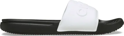 Crocs Sandalo Slide da uomo, nero/bianco, 44, Nero e bianco, 11 UK