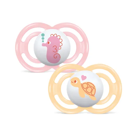 MAM Perfect Confezione Doppia Succhietto 16+ Mesi (Set da 2), Ciuccio MAM 16 36 mesi silicone per un sano sviluppo orale, Kit da 2 accessori neonato con porta ciuccio sterilizzatore, Rosa/Giallo