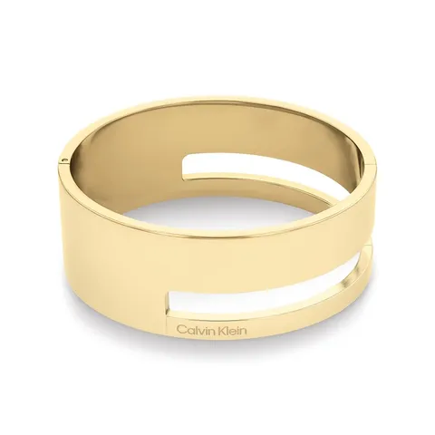 Calvin Klein Braccialetto rigido da donna Collezione GEOMETRIC ESSENTIALS in Acciaio Inossidabile e Oro Giallo
