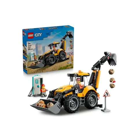 LEGO City Scavatrice da Cantiere Gialla - Veicolo Giocattolo da Cantiere - Trattore con 2