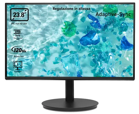 acer Vero CB242YGbirf Monitor PC 23.8", Display IPS Full HD 120 Hz, 1ms (VRB), 16:9