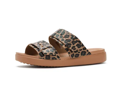 Crocs Donna Brooklyn Animal Buckle Low Sandalo, Leopardo Seppia, 42 EU