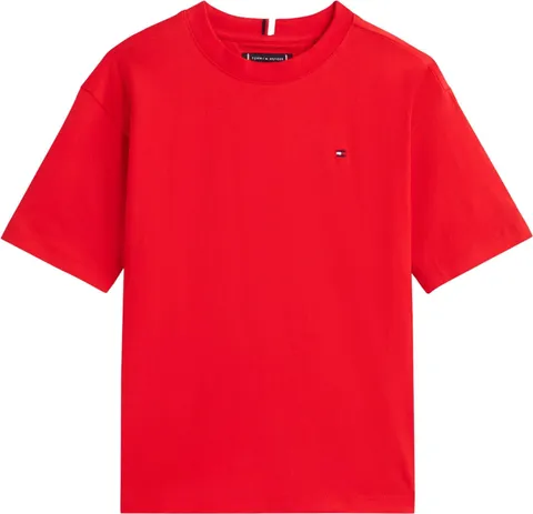 Tommy Hilfiger Essential Archive Fit Tee SS Kb0kb09646 Altri Top, Red (Rapid Red), 8 Anni