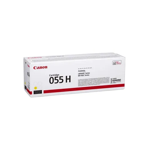 Canon Cartuccia 055 H Y Toner Giallo, Rendimento 5.900 Pagine, Imballo in cartone