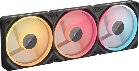 CORSAIR iCUE LINK LX120-R RGB 120mm Ventole PWM Invertite - Kit Tripla Ventola - Basso Rumore, CORSAIR Cuscinetto Magnetico a Cupola, Doppio Anello Luminoso, Viti QuikTurn™, Modalità Zero RPM - Nero