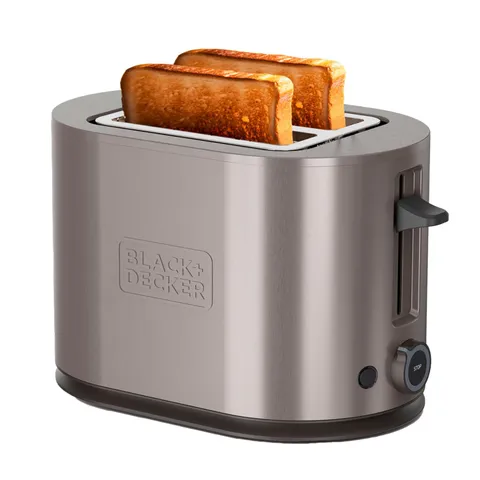 Black+Decker BXTO901E - Tostapane 900W | 2 Fessure | Centraggio Automatico | 7 Livelli