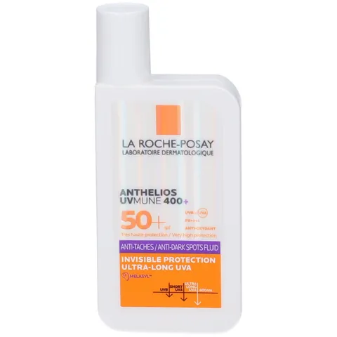 La Roche-Posay Anthelios UVMune 400, Fluido Anti-Macchie Pigmentarie SPF50+, Per Tutti i