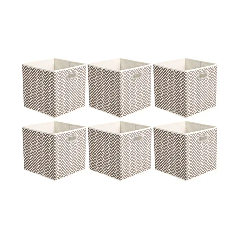 Amazon Basics Cubi portaoggetti in tessuto, pieghevoli, con occhielli ovali, 26,7 x 26,7
