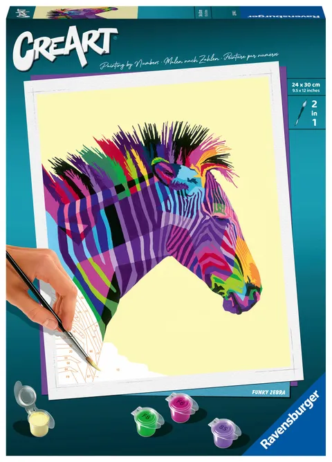Ravensburger - Creart Adulti Zebra | Dipingere Con I Numeri Adulti | Paint By Numbers