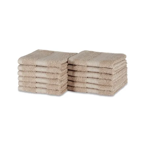 Amazon Basics Set Asciugamani Bagno Spugna 100% Cotone Biologico Asciugamani Viso 30x30