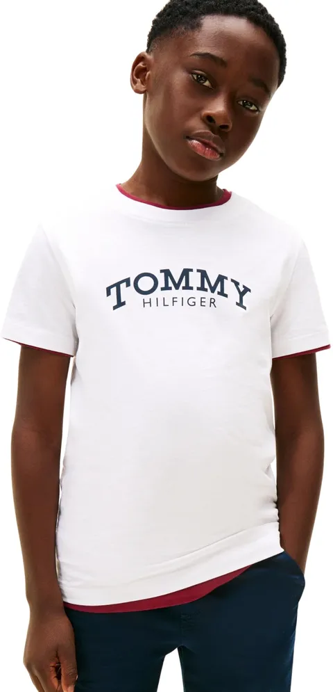 Tommy Hilfiger Boys MONOTYPE Print Graphic T-Shirt KB0KB10051 White (White) 9 Month