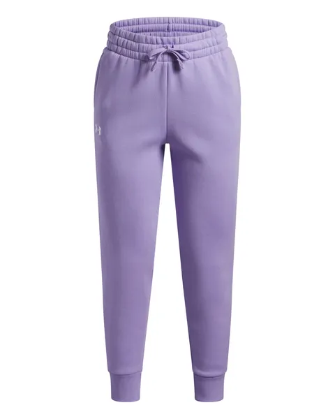 Under Armour Bambina Rival Fleece Jogger, Pantaloni Sportivi Lunghi Ultra Morbidi in Pile Misto Cotone, Pantaloni Tuta Leggeri con Gamba Affusolata e Tasche,Transparent/White,YLG