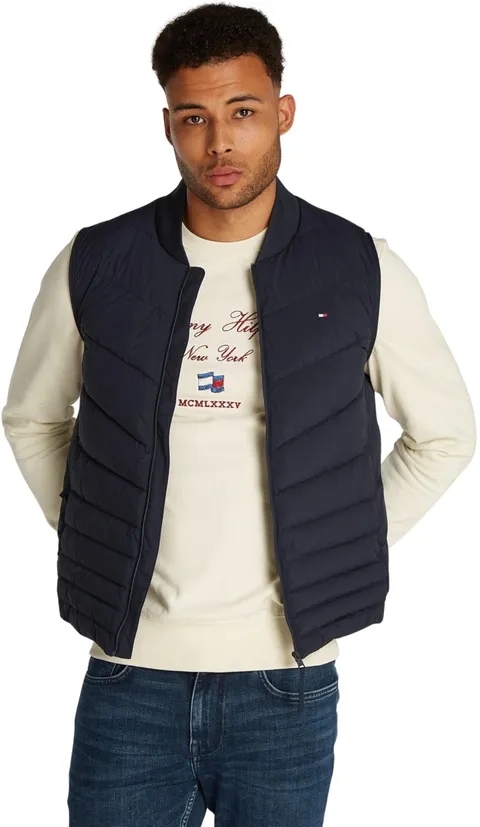 Tommy Hilfiger Uomo Gilet Mix Quilt Impermeabile, Blu (Desert Sky), XXXL