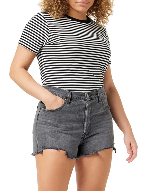 Levi's 501 Original Short Eat Your Words, Pantaloncini Donna, Grigio (Eat Your Words), 32W