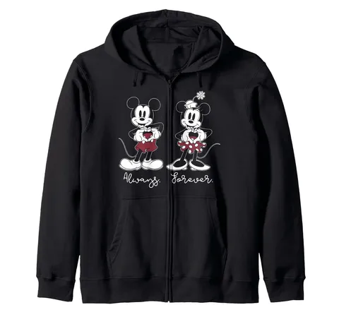 Disney Mickey & Minnie San Valentino Always Forever Felpa con Cappuccio