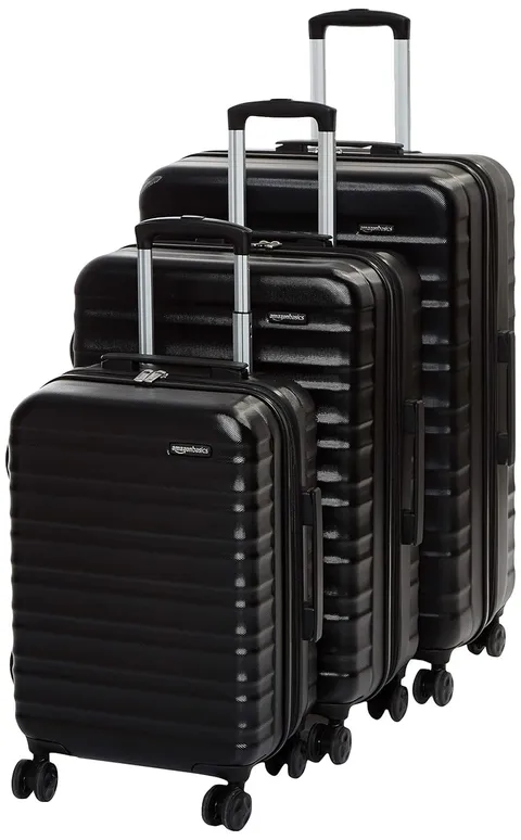 Amazon Basics Set Valigie Rigide (Piccola + Media + Grande) - Bagagli Espandibili ABS con