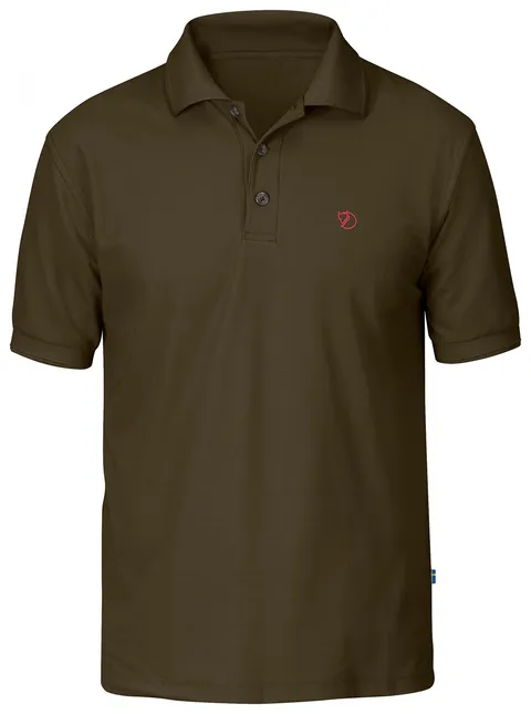 Fjällräven Crowley Pique, Polo, Uomo, Verde (Dark Olive), L