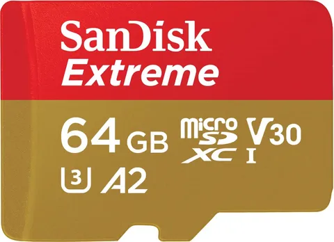 SanDisk 64 GB Scheda microSDXC Extreme per Action Cam e Drones + adattatore SD + RescuePRO Deluxe, fino a 170 MB/s, con A2 App Performance, UHS-I, Classe 10, U3, V30