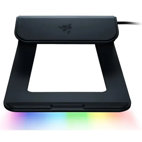 Razer Laptop Stand Chroma V2 - Supporto ergonomico per laptop con 3x hub USB (2x USB-A, 1x USB-C, 1x HDMI, angolo di inclinazione di 18 gradi, alluminio e design ergonomico) Nero