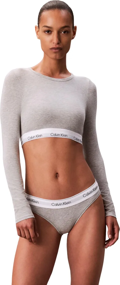 Calvin Klein Donna Bralette Lightly Lined Top Corto, Grigio (Grey Heather), M
