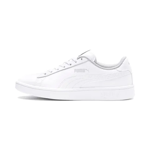 PUMA Unisex Kids Puma Smash v2 L Jr Sneakers, Puma White-Puma White, 35.5 EU