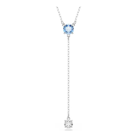 Swarovski Stilla Attract Collana a Y, Gioiello con Cristalli Blu e Zirconia, Pietre