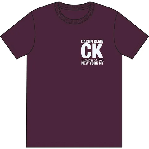 Calvin Klein Uomo SS 30s WHSL SP CK Corner Graphic LV04RE819G, Viola, M, Viola (Berry