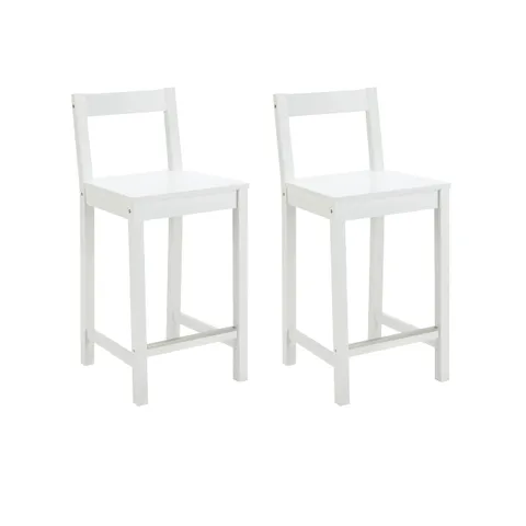 Amazon Basics Set di 2 sgabelli con schienale da bancone della cucina, in legno massello