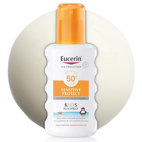 Eucerin Sensitive Protect Kids Trigger Spray SPF 50+ 200 ml, Crema solare 50+ bambini con