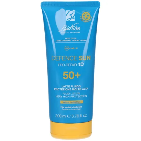 BioNike Defence Sun - Latte Fluido Solare Corpo per Pelli Sensibili e Intolleranti SPF