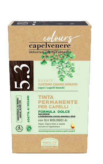 Helan, Capelvenere Colours, Tinta per Capelli Naturale Permanente Formula Dolce 5.3N
