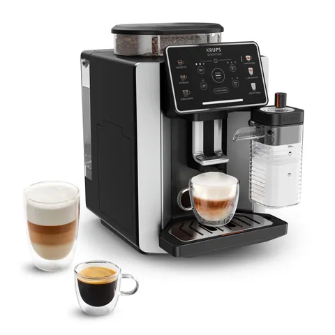 Krups Sensation Milk M50, Macchina Caffè Chicchi, Argento, EA912E