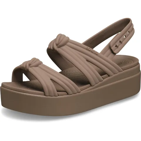 Crocs Donna Brooklyn Knot Low Wedge Sandalo Cuneo, Latte, 41 EU