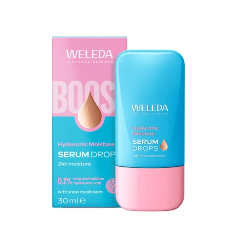 Weleda Siero Acido Ialuronico Boostr Drops, dona un'intensa idratazione alla pelle secca