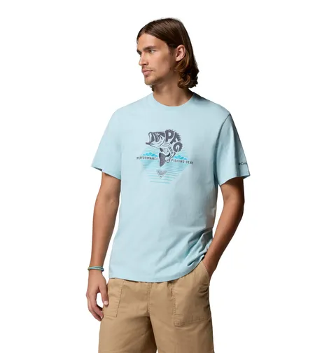 Columbia PFG Shield SS, Maglietta grafica in cotone da uomo per la pesca e l'outdoor