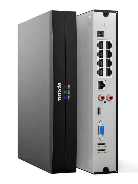 Tenda TN3108-8P NVR Sistema di Sorveglianza 4K, Trasmissione 250m, H.265+, Plug&Play